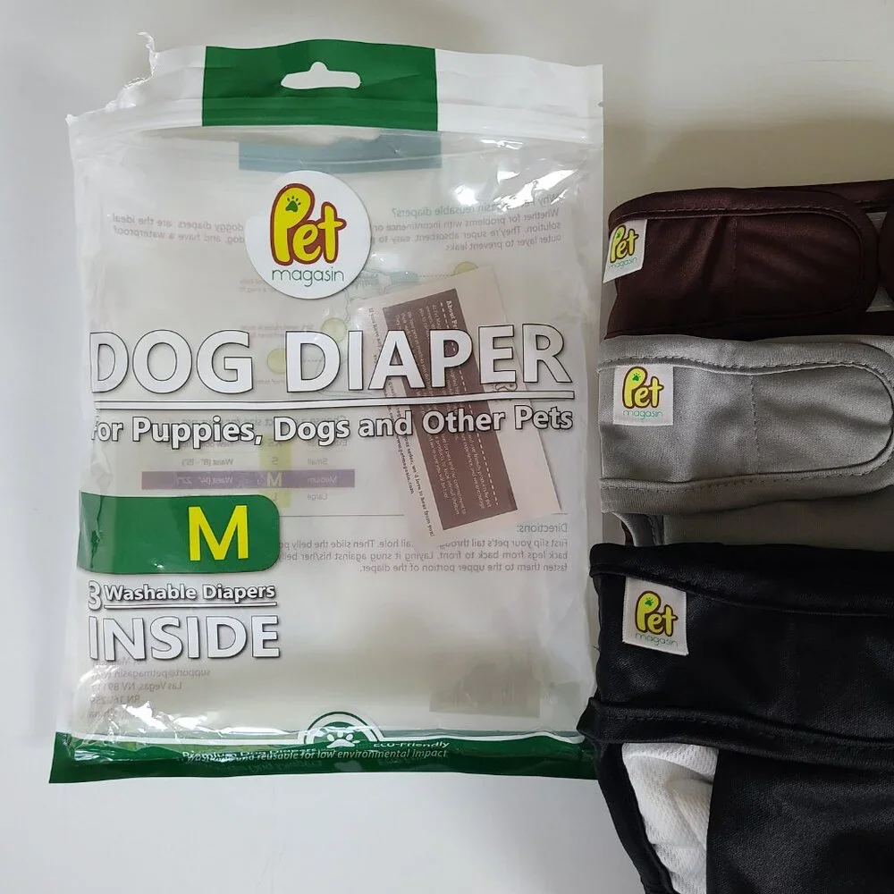 Dog Female Diapers 9 Reusable + 10 Disposable Waist 14